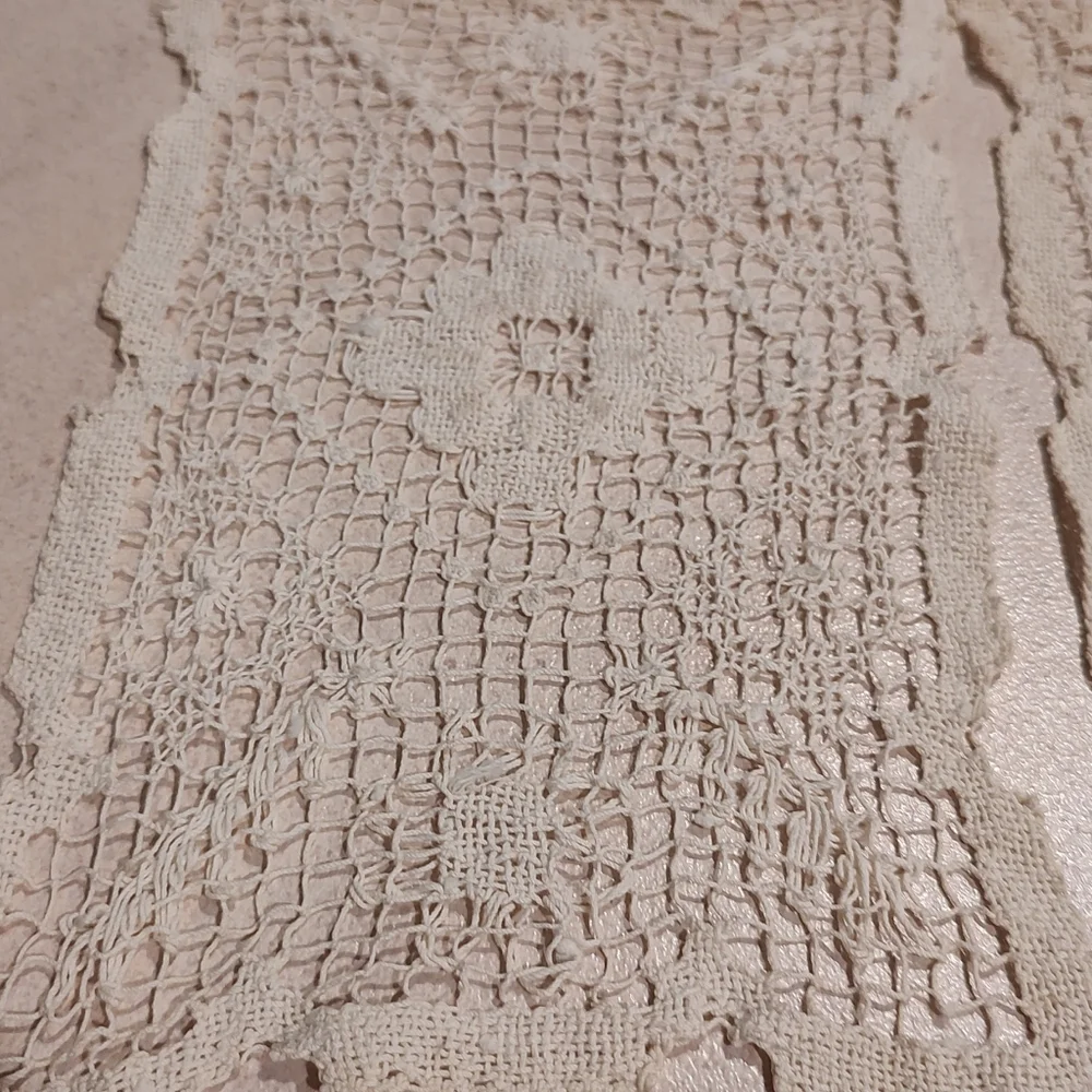 set of two delicate floral handmade doilies beautiful addition to any home